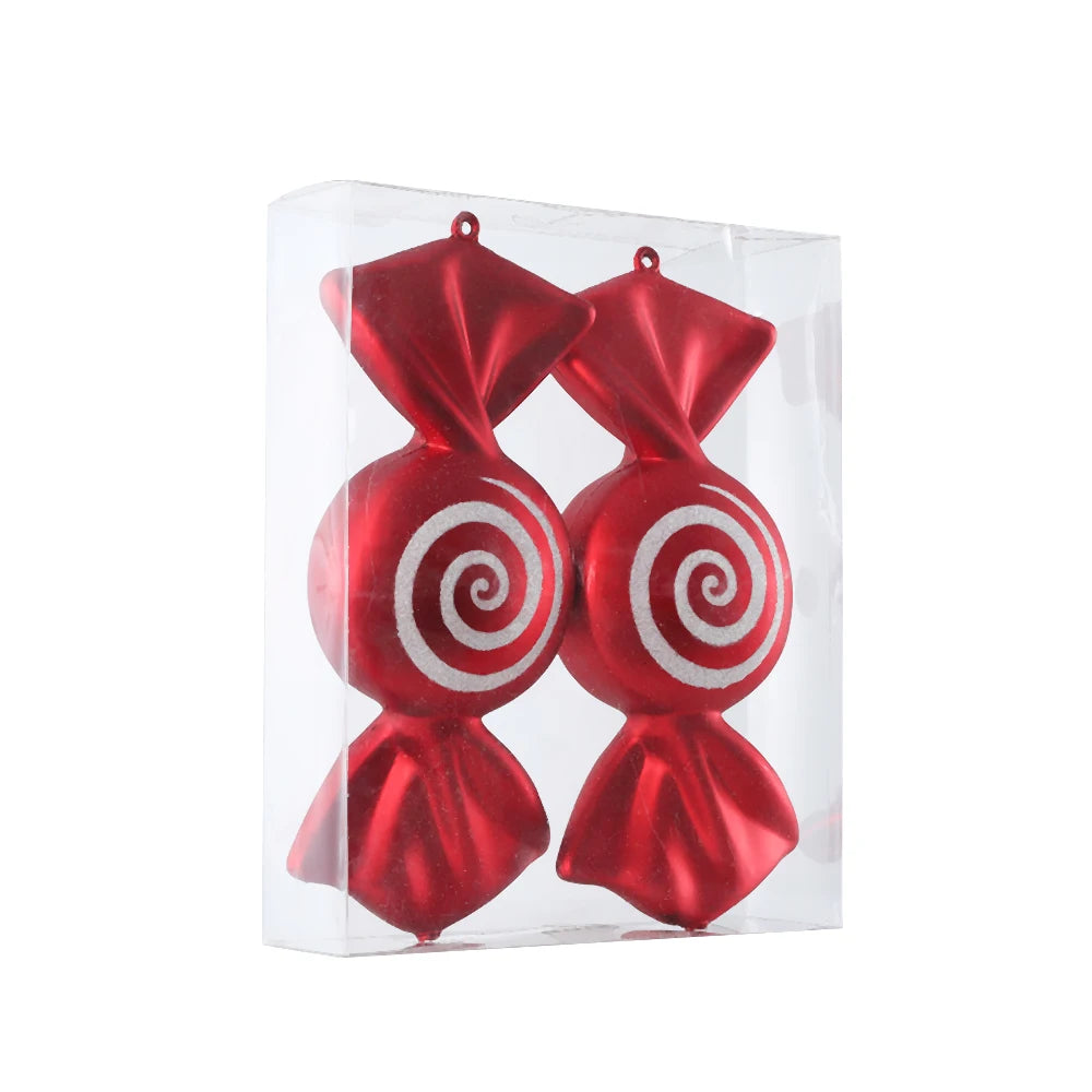 Big Size Candy-Shaped Christmas Ornaments – Hanging Candy Canes & Lollipop Tree Balls for Festive Decor