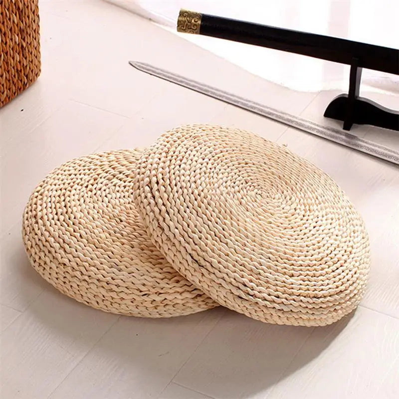 Yoga Meditating Mat - Straw Braid Cushion (30cm)