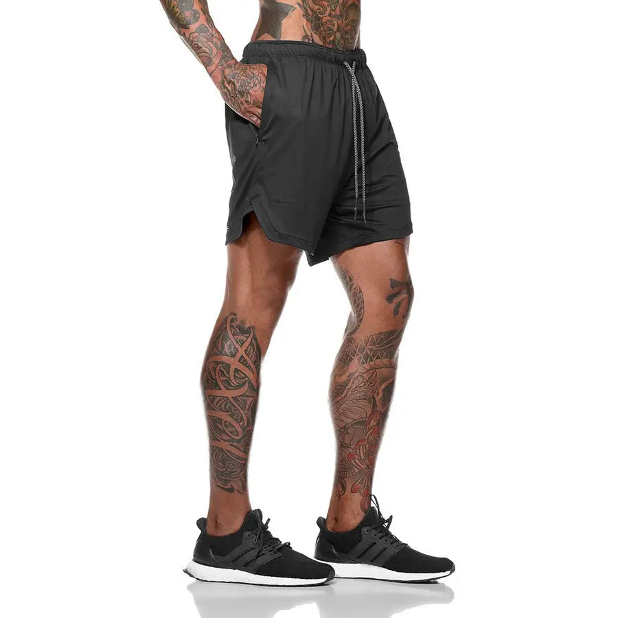 Men’s 2-in-1 Quick Dry Running Shorts – Gym Fitness, Basketball, Tennis, Training Casual Summer Shorts