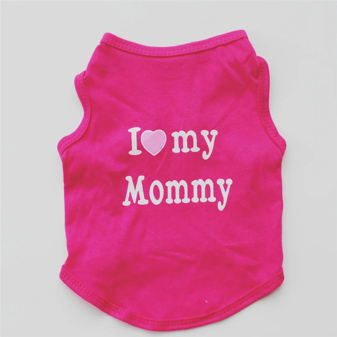 "I Love My Mommy/ I Love My Daddy" Dog Vest – Spring Pet Shirt for Small Dogs & Cats