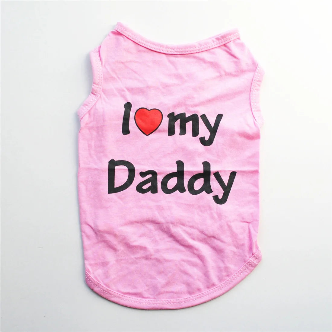 "I Love My Mommy/ I Love My Daddy" Dog Vest – Spring Pet Shirt for Small Dogs & Cats