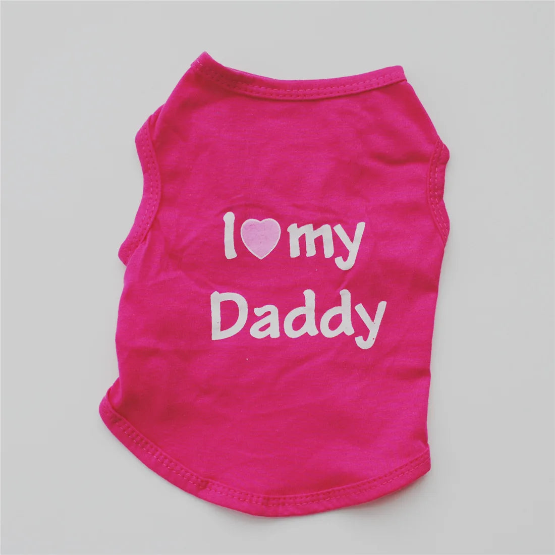 "I Love My Mommy/ I Love My Daddy" Dog Vest – Spring Pet Shirt for Small Dogs & Cats