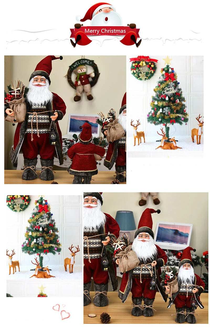 30/45Cm Standing Santa Claus Christmas Figurine – Festive Holiday Decoration for Kids & Home