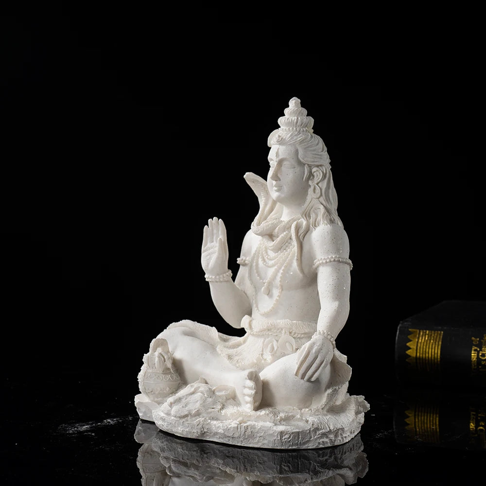 Vilead Sandstone Shiva Statue – 13cm Resin Yoga Figurine for Zen, Meditation, and Home Decor