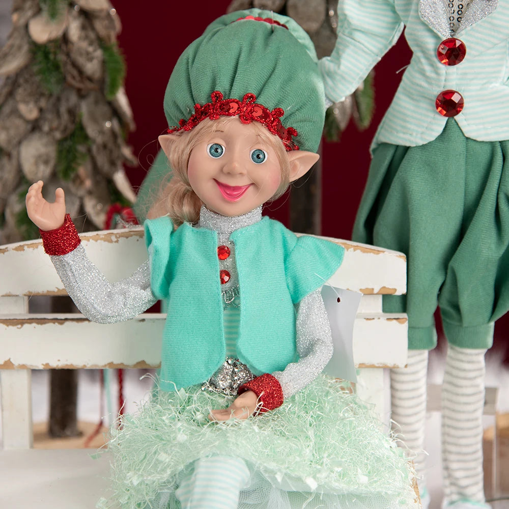 Bendable Christmas Elf Dolls – 50cm/19.6in Magical Holiday Ornaments (2 PCS Set)