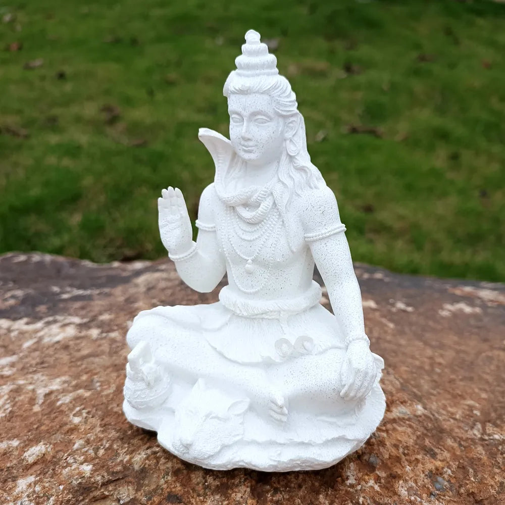 Vilead Sandstone Shiva Statue – 13cm Resin Yoga Figurine for Zen, Meditation, and Home Decor