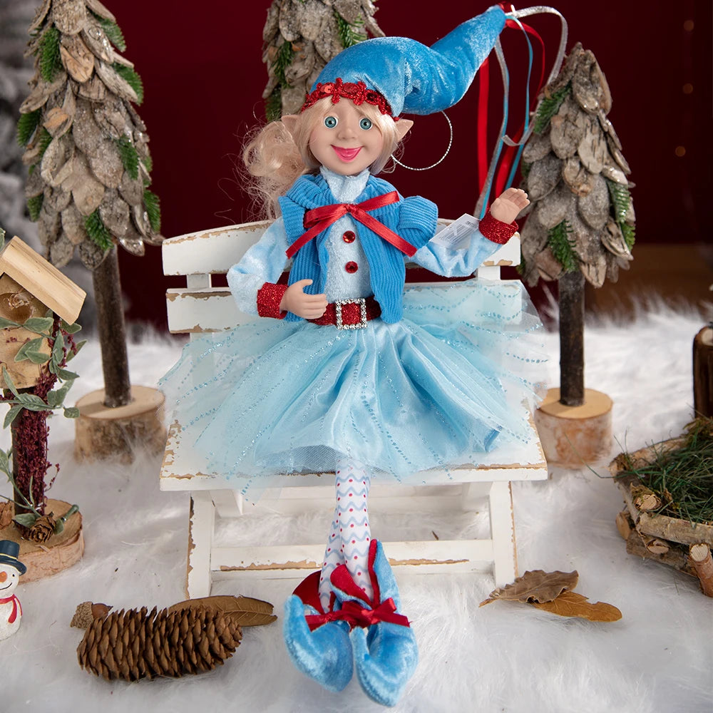 Bendable Christmas Elf Dolls – 50cm/19.6in Magical Holiday Ornaments (2 PCS Set)