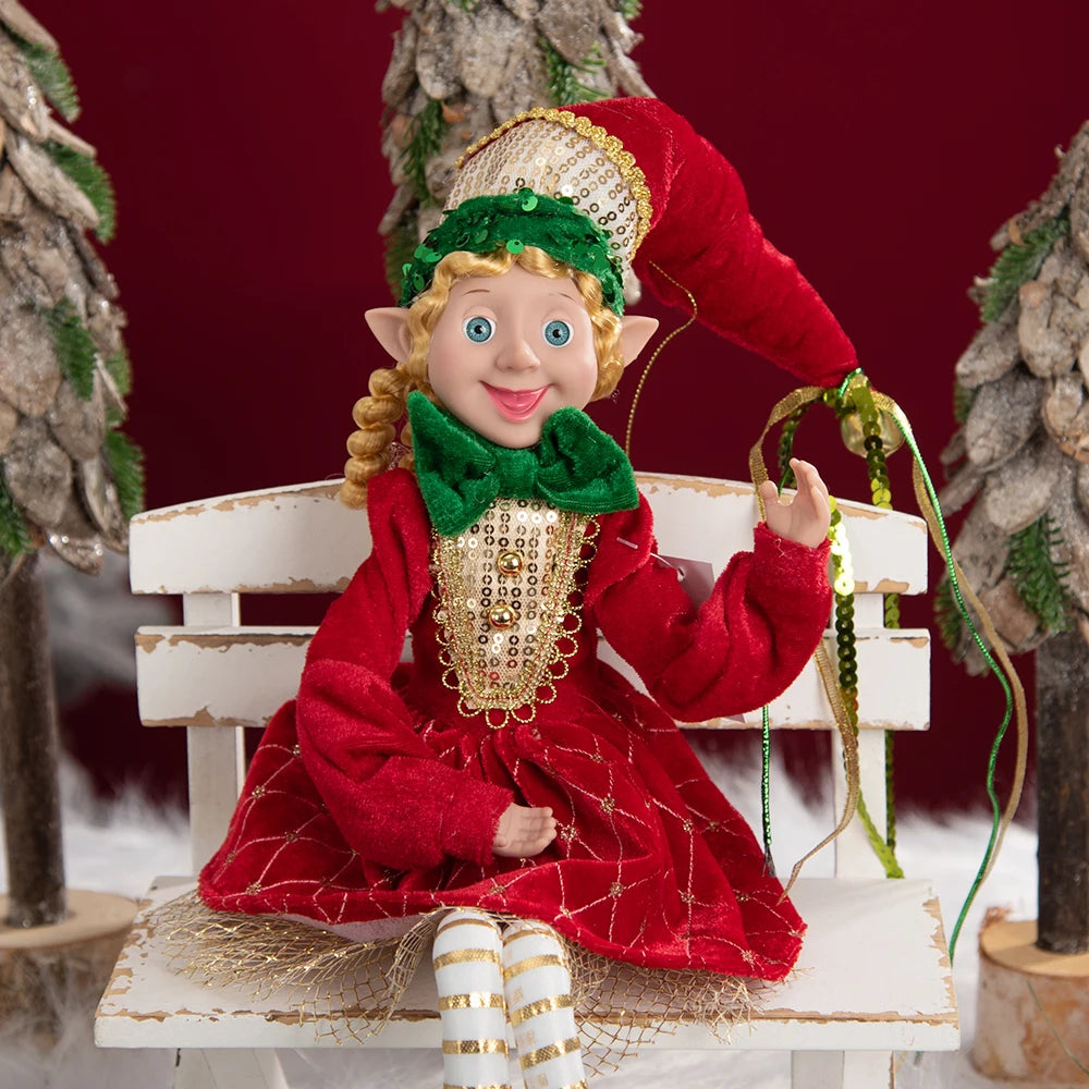 Bendable Christmas Elf Dolls – 50cm/19.6in Magical Holiday Ornaments (2 PCS Set)