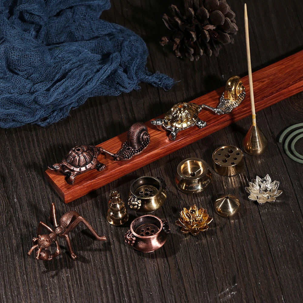 Buddhism Gadgets Copper Censer Incense Holder - Joss-stick Ash Catcher