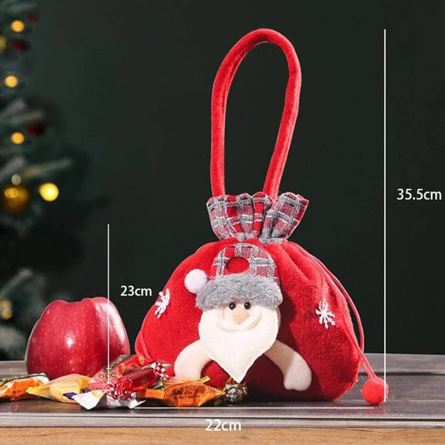 3D Christmas Candy Bag – Santa, Elk & Bear Gift Bag with Drawstring Handle