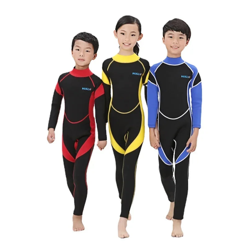 Kids 3mm Neoprene Wetsuit – Boys' Swimming, Diving, Surfing, and Rash Guard Suit