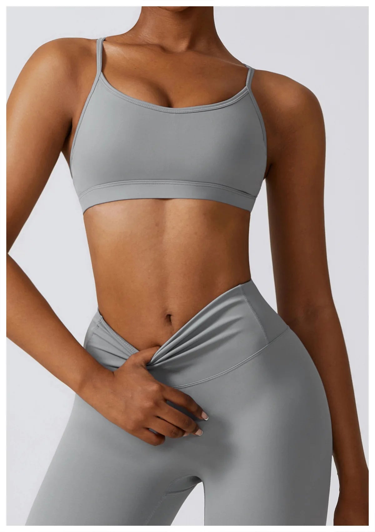 Women's Seamless Yoga Set – Workout Clothes with Sports Bra, Crop Top, and Leggings