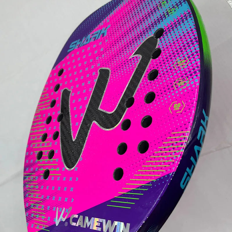 CAMEWIN 3K Carbon Fiber Beach Tennis Racket – Rough Surface Paddle for Men and Women 2024