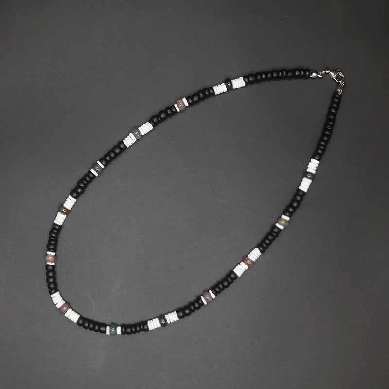 Tribal Coconut Beads Necklace – Puka Shell Surfer Necklace for Men