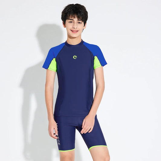 Boys' Swim Set – Rash Guard and Trunks with Sun Protection