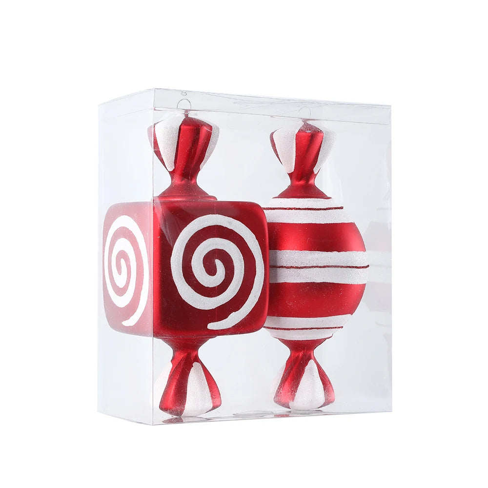 Big Size Candy-Shaped Christmas Ornaments – Hanging Candy Canes & Lollipop Tree Balls for Festive Decor