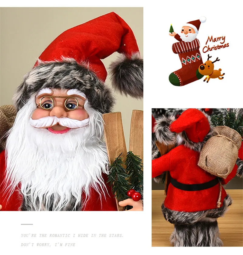 30/45Cm Standing Santa Claus Christmas Figurine – Festive Holiday Decoration for Kids & Home