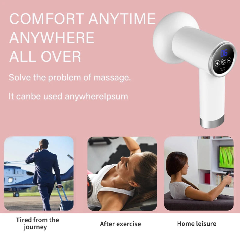 YSY09026 Wireless Charging Handheld Massage Gun – Portable Deep Tissue Massager for Neck, Waist, and Shoulders