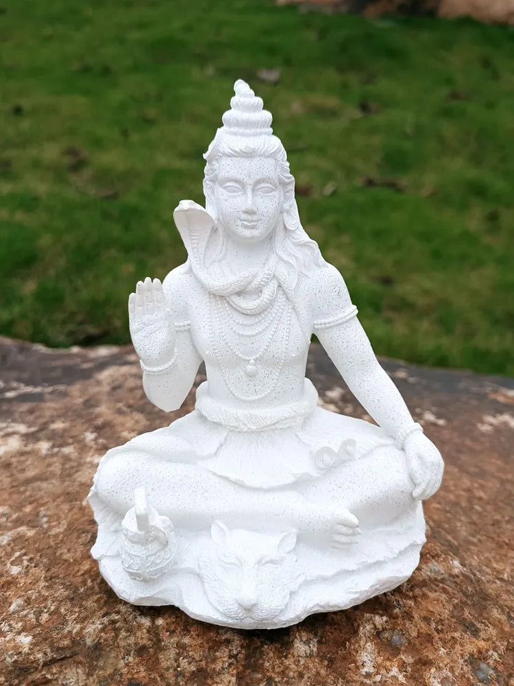 Vilead Sandstone Shiva Statue – 13cm Resin Yoga Figurine for Zen, Meditation, and Home Decor