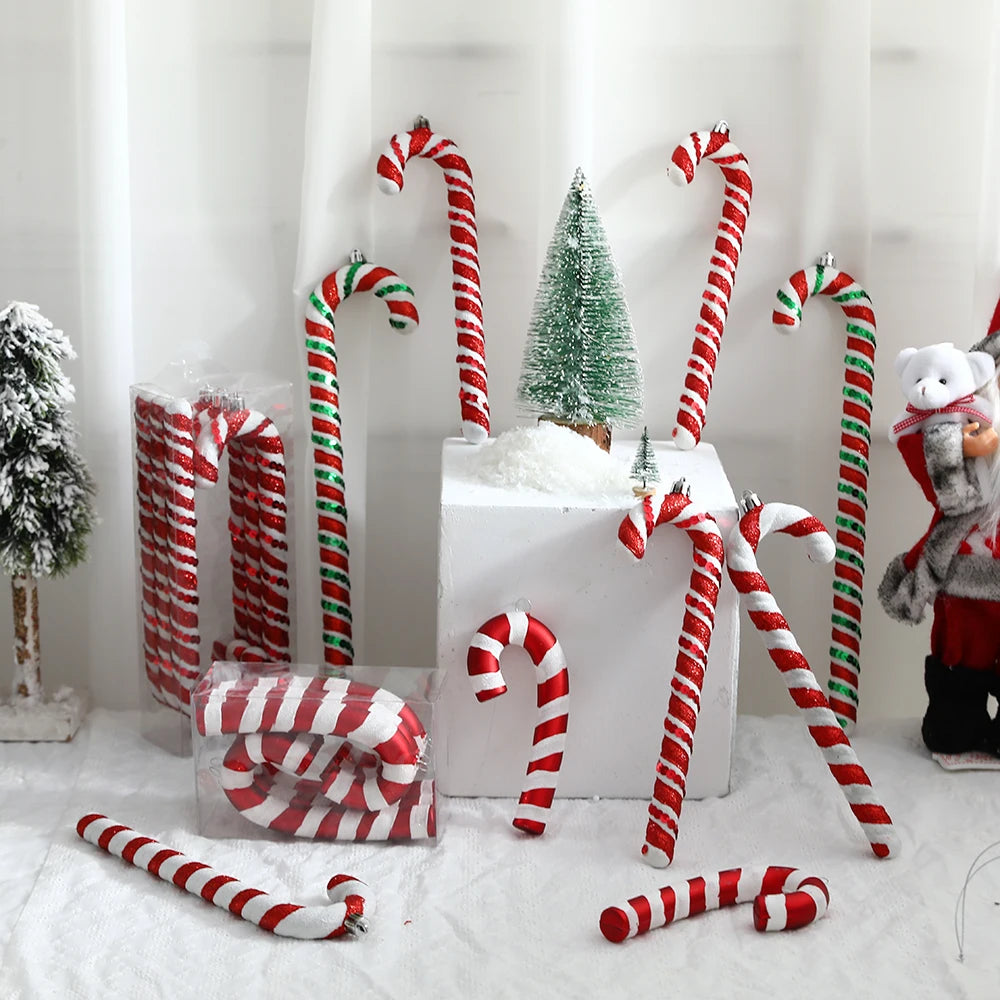 Big Size Candy-Shaped Christmas Ornaments – Hanging Candy Canes & Lollipop Tree Balls for Festive Decor