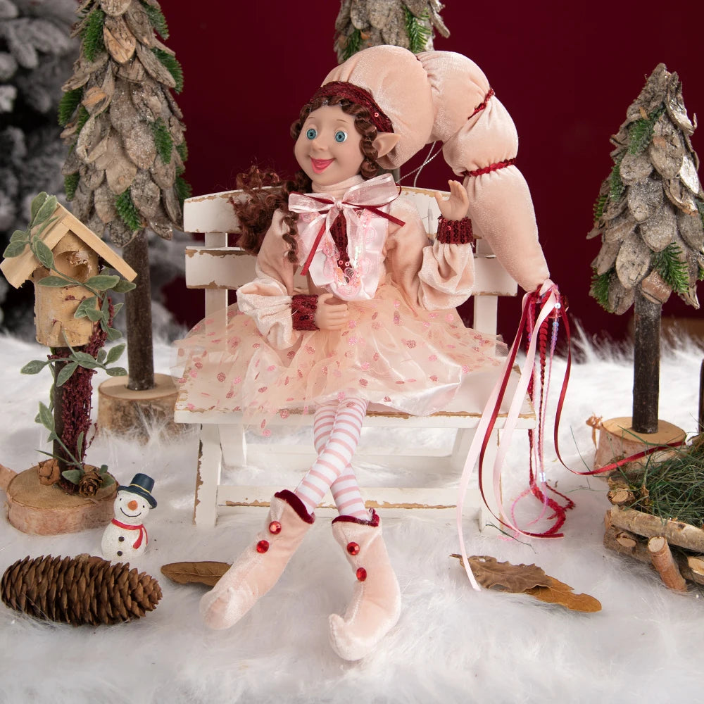 Bendable Christmas Elf Dolls – 50cm/19.6in Magical Holiday Ornaments (2 PCS Set)