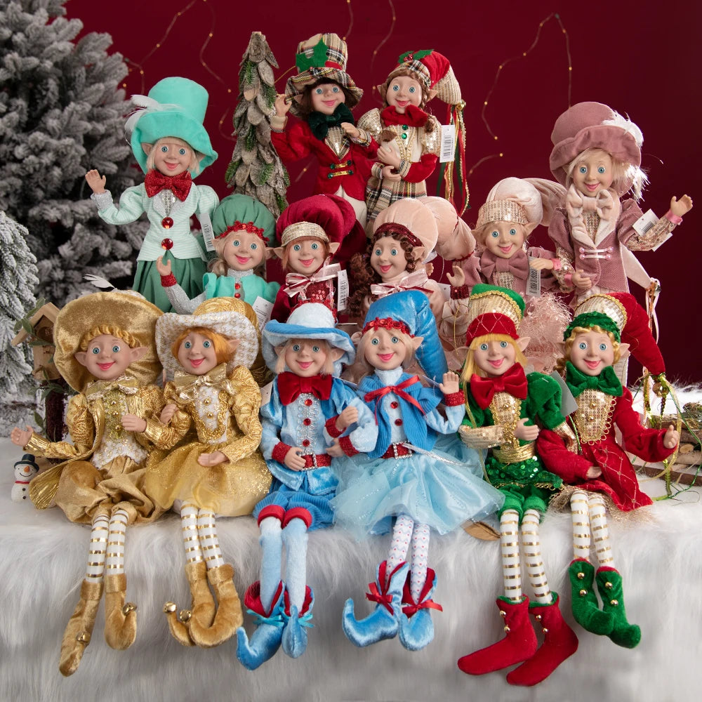 Bendable Christmas Elf Dolls – 50cm/19.6in Magical Holiday Ornaments (2 PCS Set)