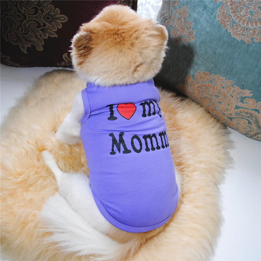 "I Love My Mommy/ I Love My Daddy" Dog Vest – Spring Pet Shirt for Small Dogs & Cats