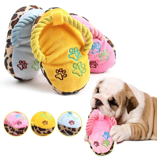 Funny Plush Slipper Dog Toy – Soft Chew Toy for Small & Medium Dogs