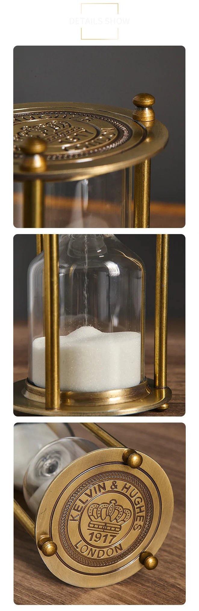 European Retro Hourglass Timer – Luxury Desk & Home Decor, Available in 5/10/15/30/60 Minutes