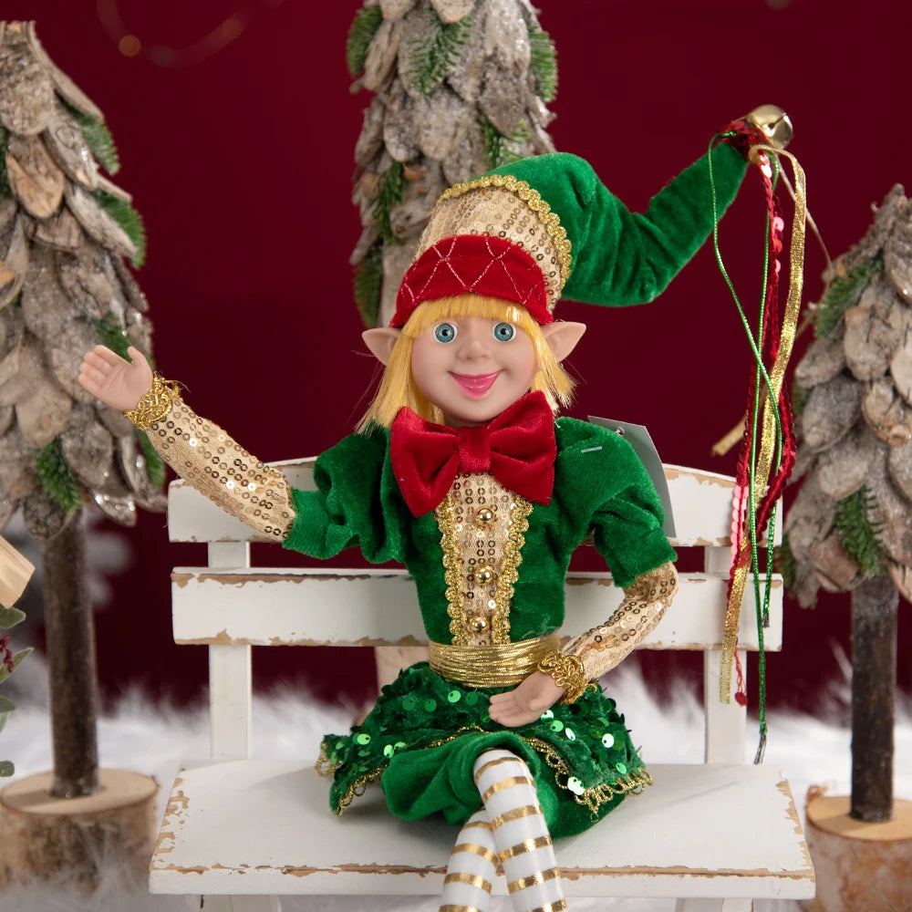 Bendable Christmas Elf Dolls – 50cm/19.6in Magical Holiday Ornaments (2 PCS Set)