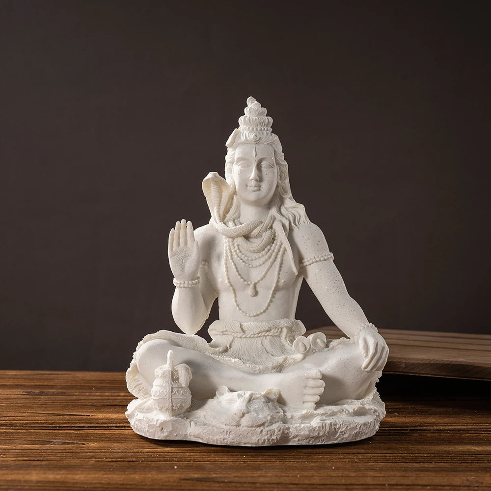 Vilead Sandstone Shiva Statue – 13cm Resin Yoga Figurine for Zen, Meditation, and Home Decor