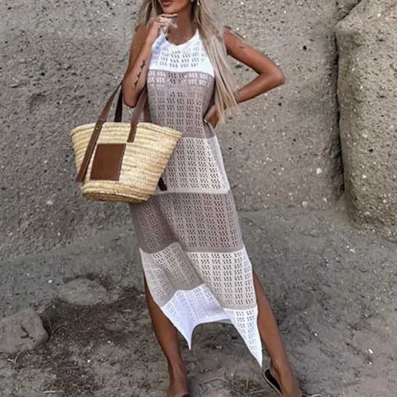 Crochet Knit Beach Cover-Up – Women's Swimwear Dress