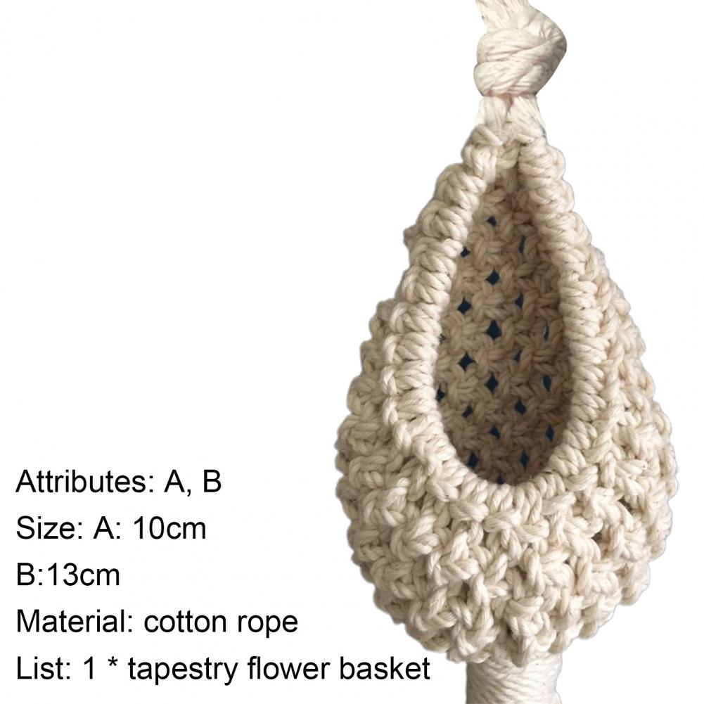 Pineapple-Shaped Cotton Macrame Hanging Basket – Mini Planter for Indoor & Outdoor Decor