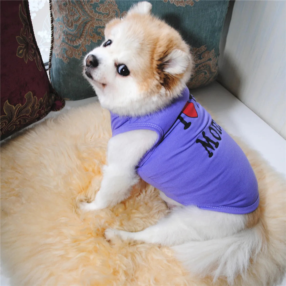 "I Love My Mommy/ I Love My Daddy" Dog Vest – Spring Pet Shirt for Small Dogs & Cats