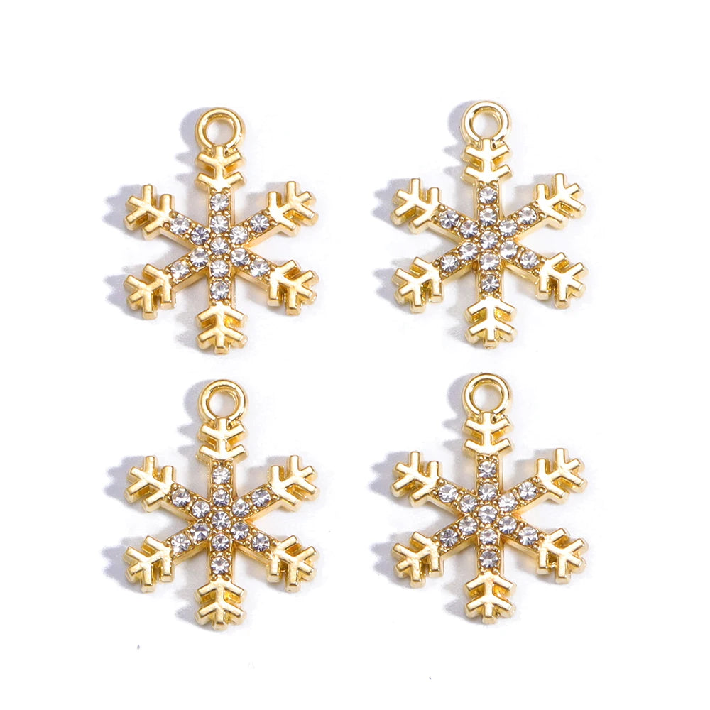 Exquisite 15-Piece Snowflake Christmas Charm Jewelry Set – Festive Crystal Pendants for DIY Earrings & Necklaces ❄️🎄