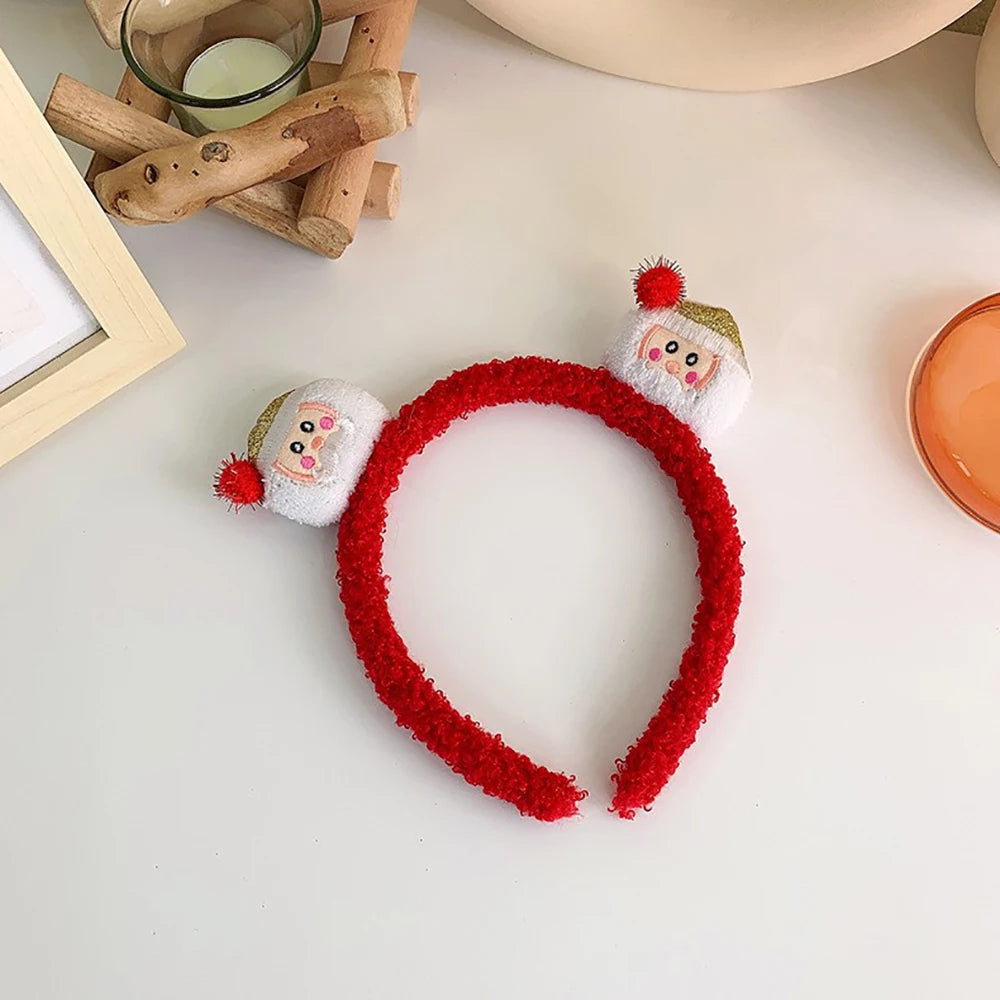 Cute Plush Elk Hair Hoop – Christmas Deer Antlers Headband for Women’s Holiday Dress Up