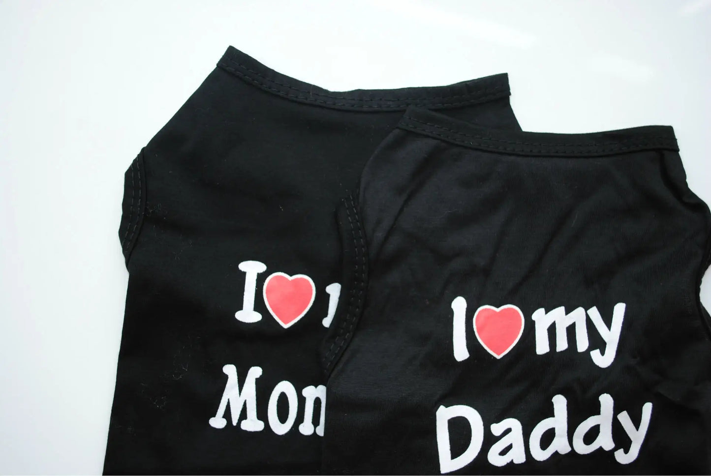 "I Love My Mommy/ I Love My Daddy" Dog Vest – Spring Pet Shirt for Small Dogs & Cats