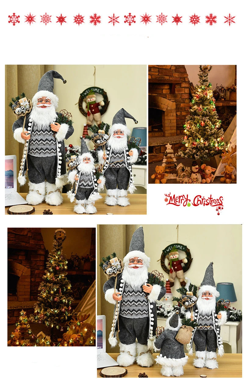 30/45Cm Standing Santa Claus Christmas Figurine – Festive Holiday Decoration for Kids & Home