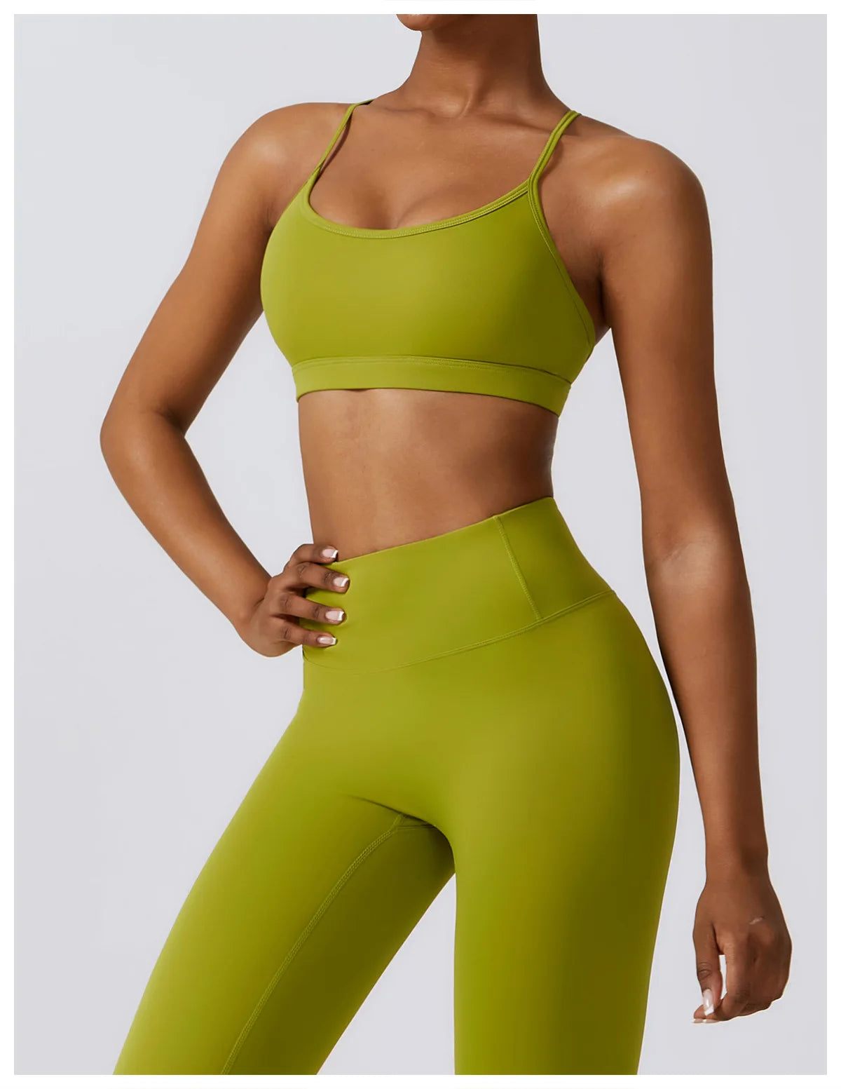 Women's Seamless Yoga Set – Workout Clothes with Sports Bra, Crop Top, and Leggings