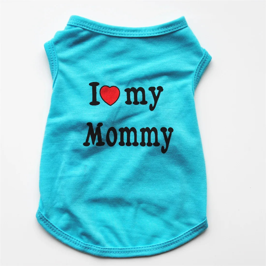 "I Love My Mommy/ I Love My Daddy" Dog Vest – Spring Pet Shirt for Small Dogs & Cats