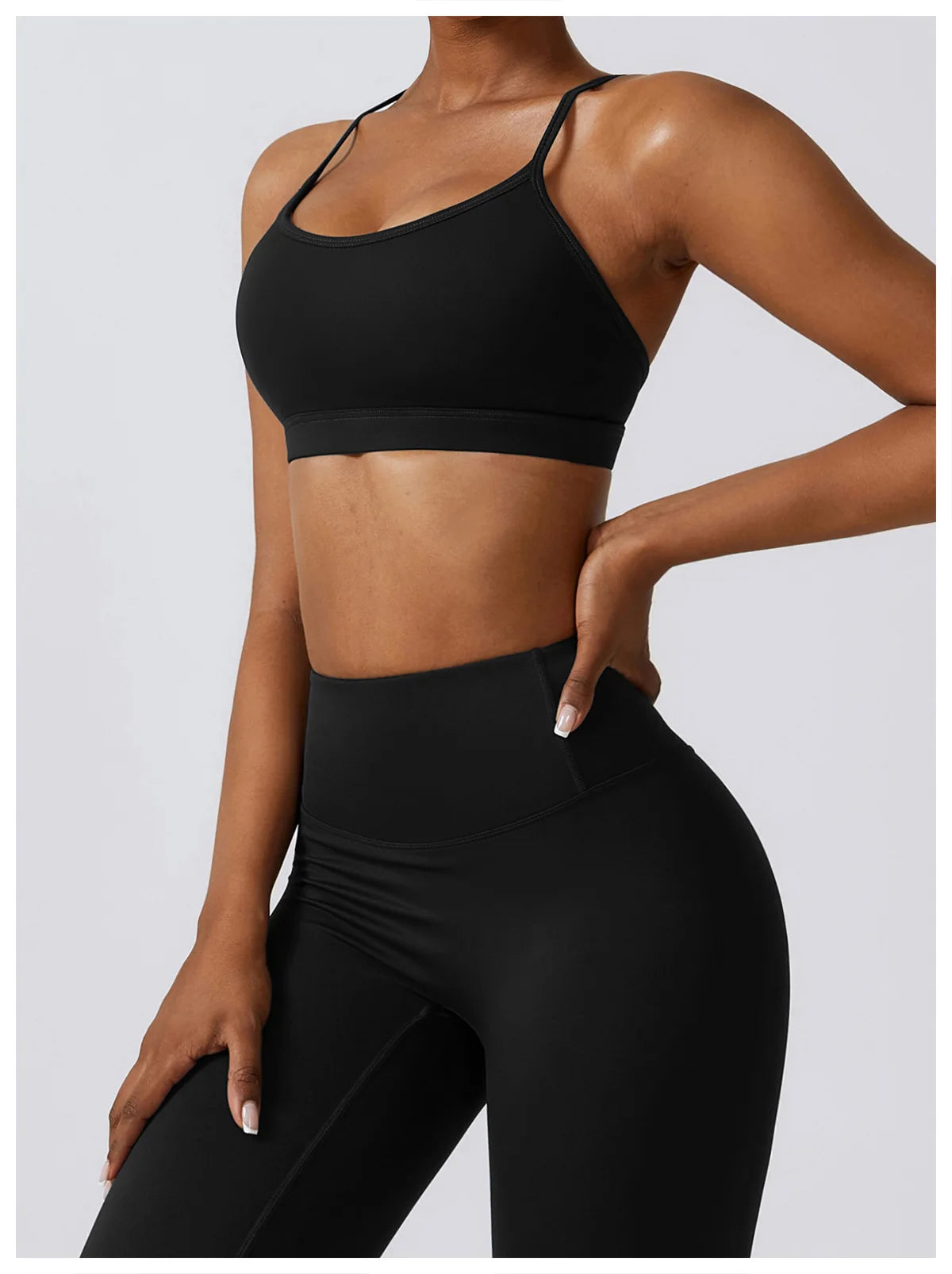 Women's Seamless Yoga Set – Workout Clothes with Sports Bra, Crop Top, and Leggings