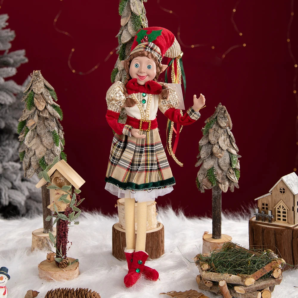 Bendable Christmas Elf Dolls – 50cm/19.6in Magical Holiday Ornaments (2 PCS Set)