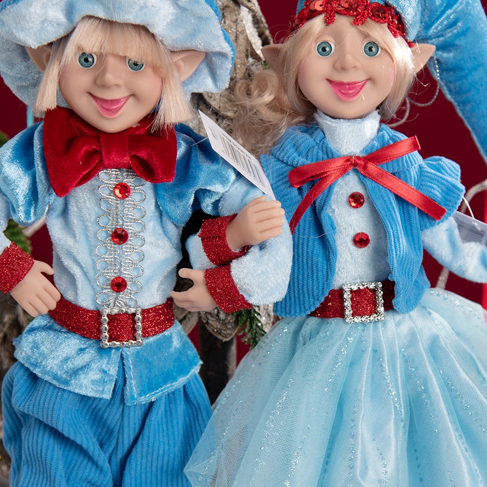 Bendable Christmas Elf Dolls – 50cm/19.6in Magical Holiday Ornaments (2 PCS Set)