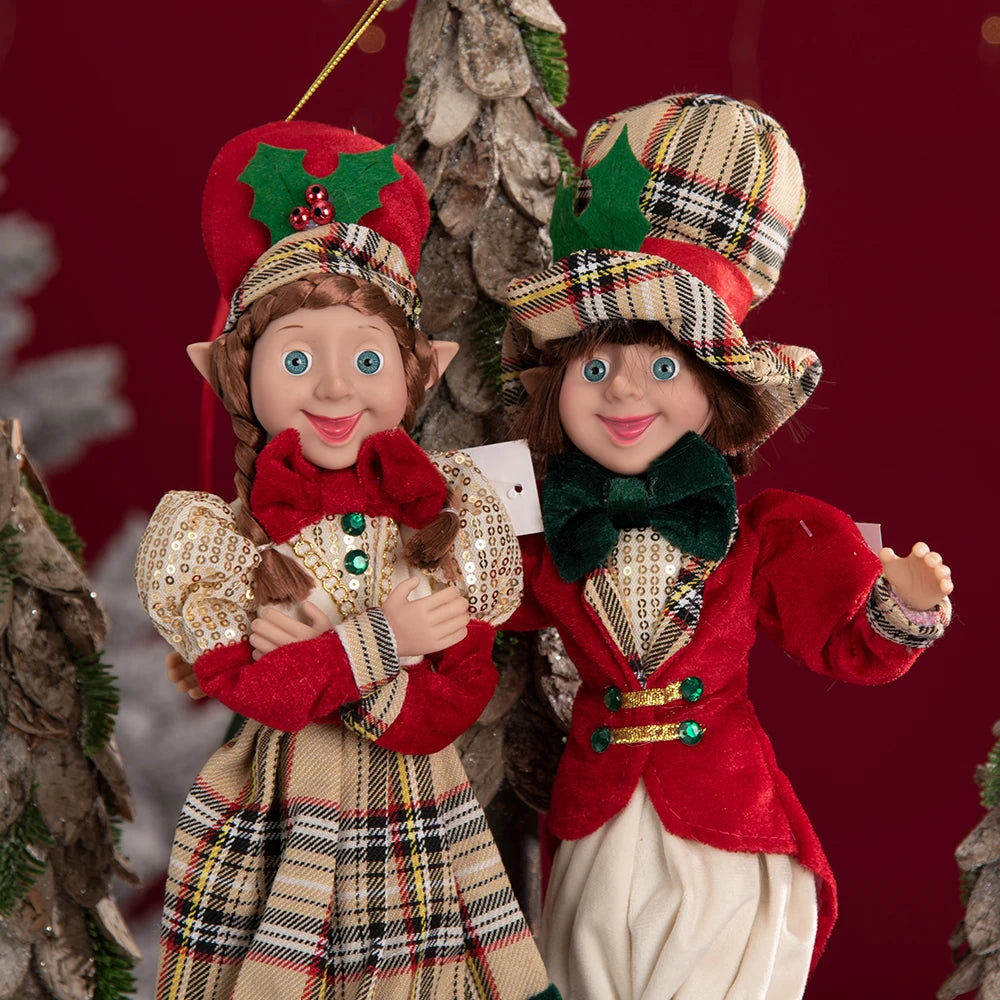 Bendable Christmas Elf Dolls – 50cm/19.6in Magical Holiday Ornaments (2 PCS Set)