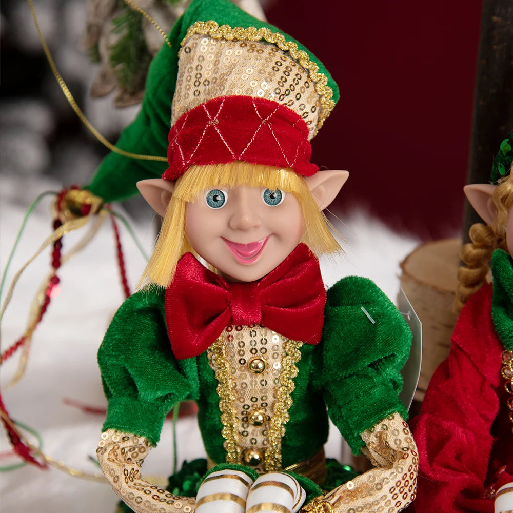 Bendable Christmas Elf Dolls – 50cm/19.6in Magical Holiday Ornaments (2 PCS Set)