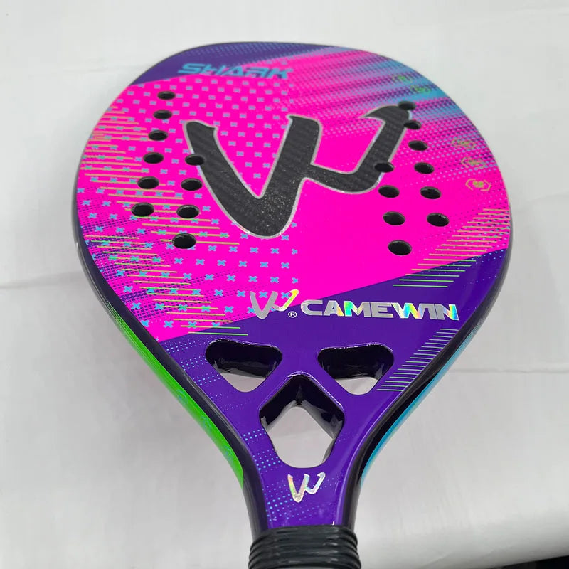 CAMEWIN 3K Carbon Fiber Beach Tennis Racket – Rough Surface Paddle for Men and Women 2024