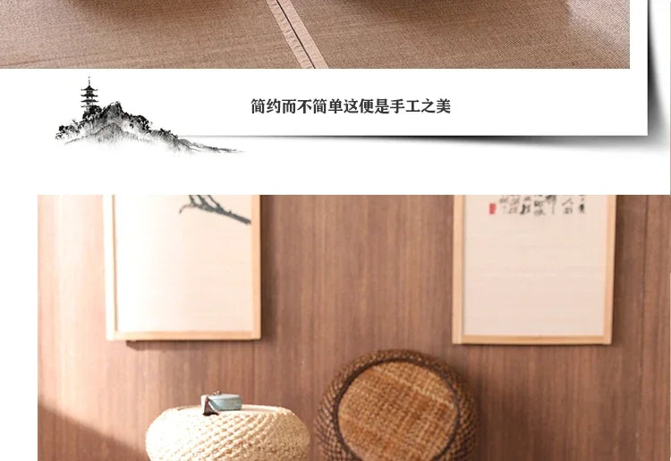 Natural Weave Straw Pouf Tatami Mat – Round Floor Cushion for Meditation, Yoga & Japanese-Style Seating