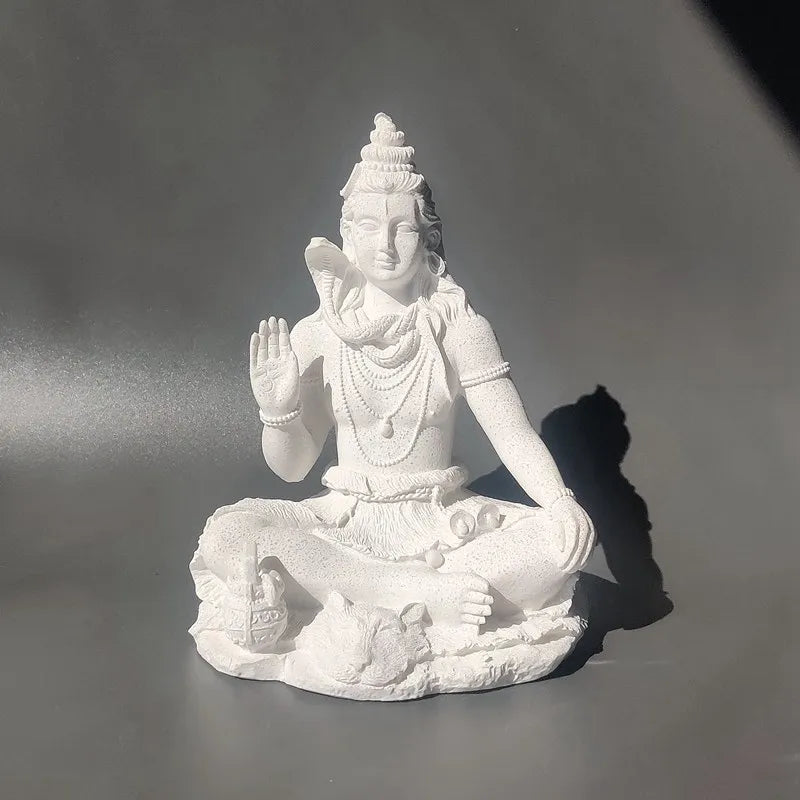 Vilead Sandstone Shiva Statue – 13cm Resin Yoga Figurine for Zen, Meditation, and Home Decor