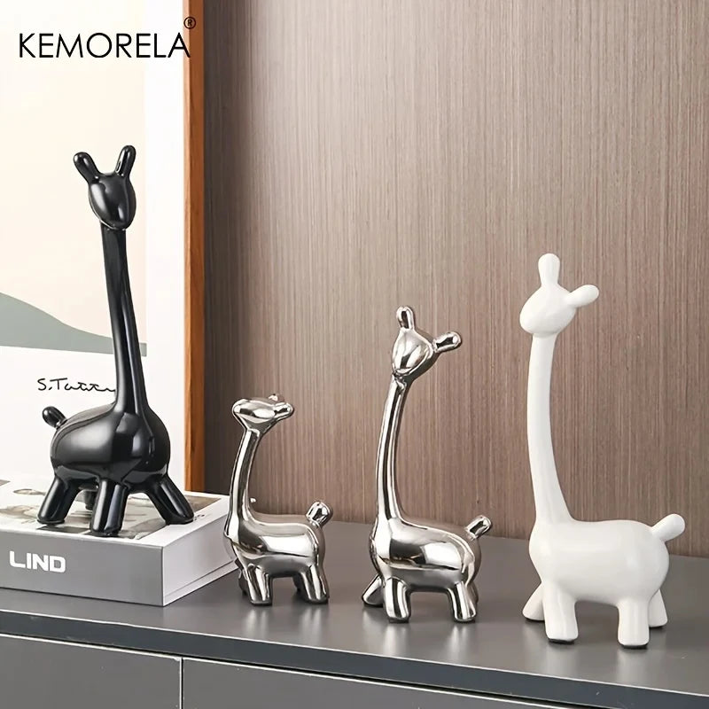 Modern Giraffe Ceramic Statue – Minimalist Animal Sculpture for Stylish Home & Office Decor 🦒✨