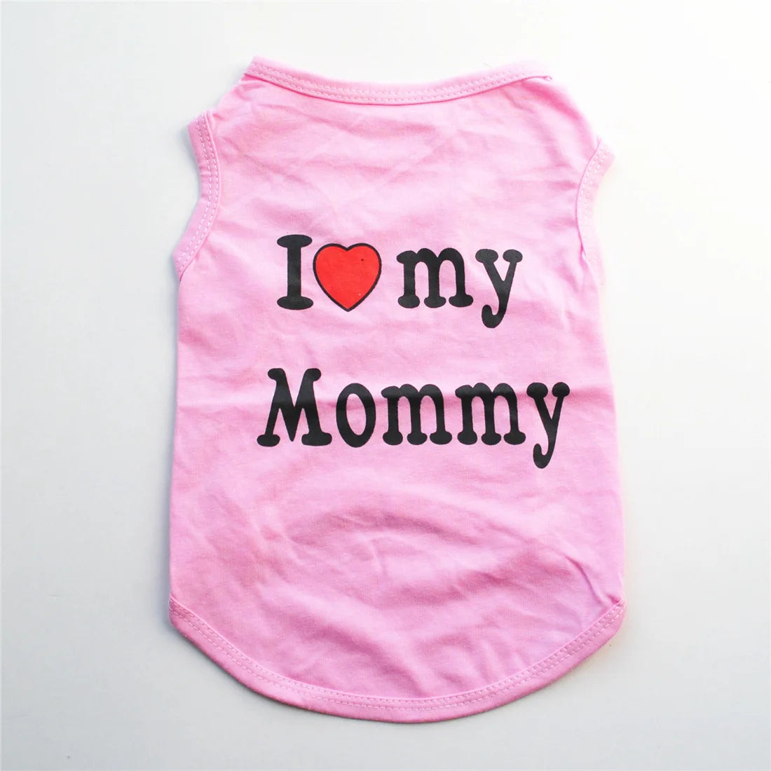 "I Love My Mommy/ I Love My Daddy" Dog Vest – Spring Pet Shirt for Small Dogs & Cats